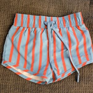 Minnow Blue + Red Striped Boardie Swimsuit